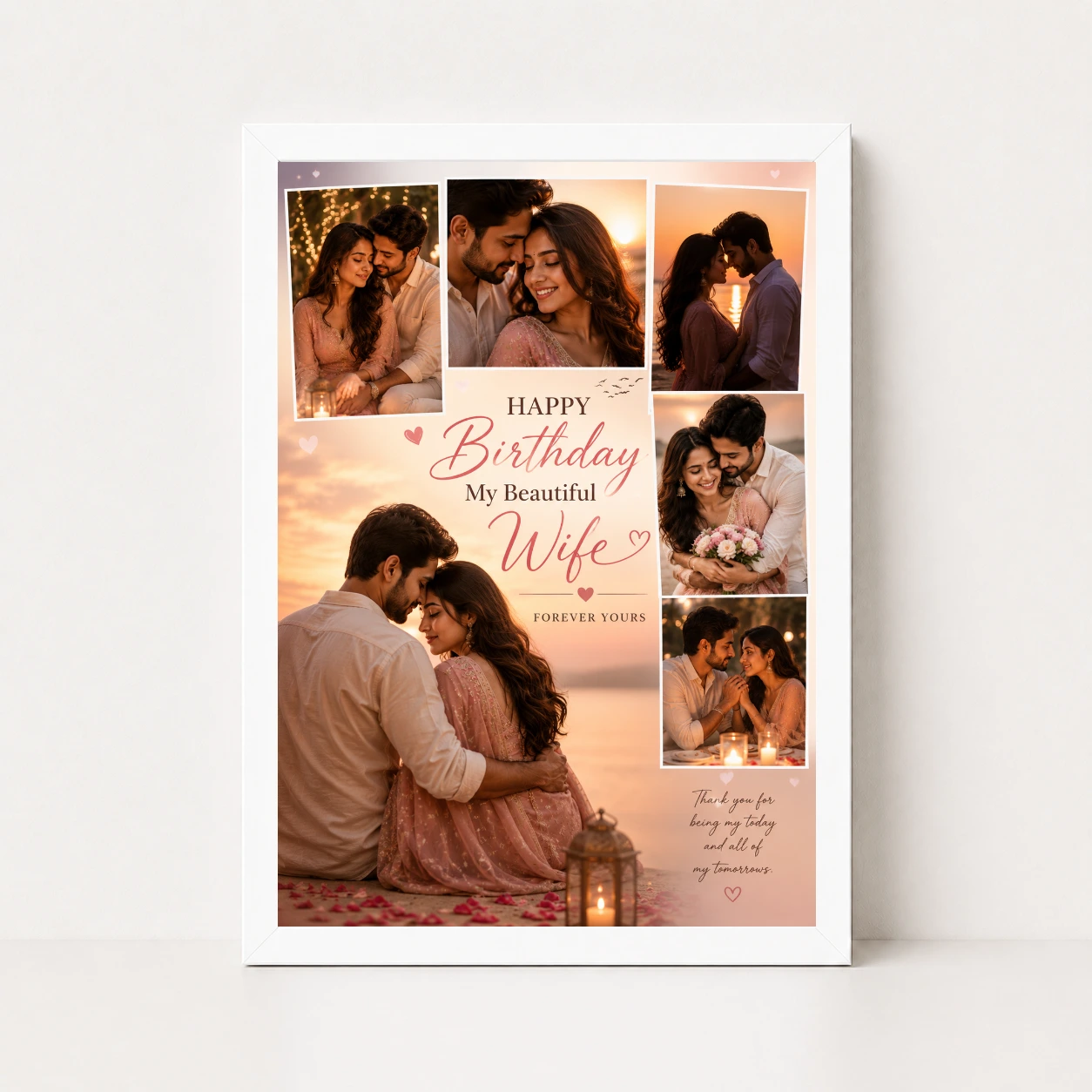 Happy Birthday Wife Photo Frame Couple Theme, view 5