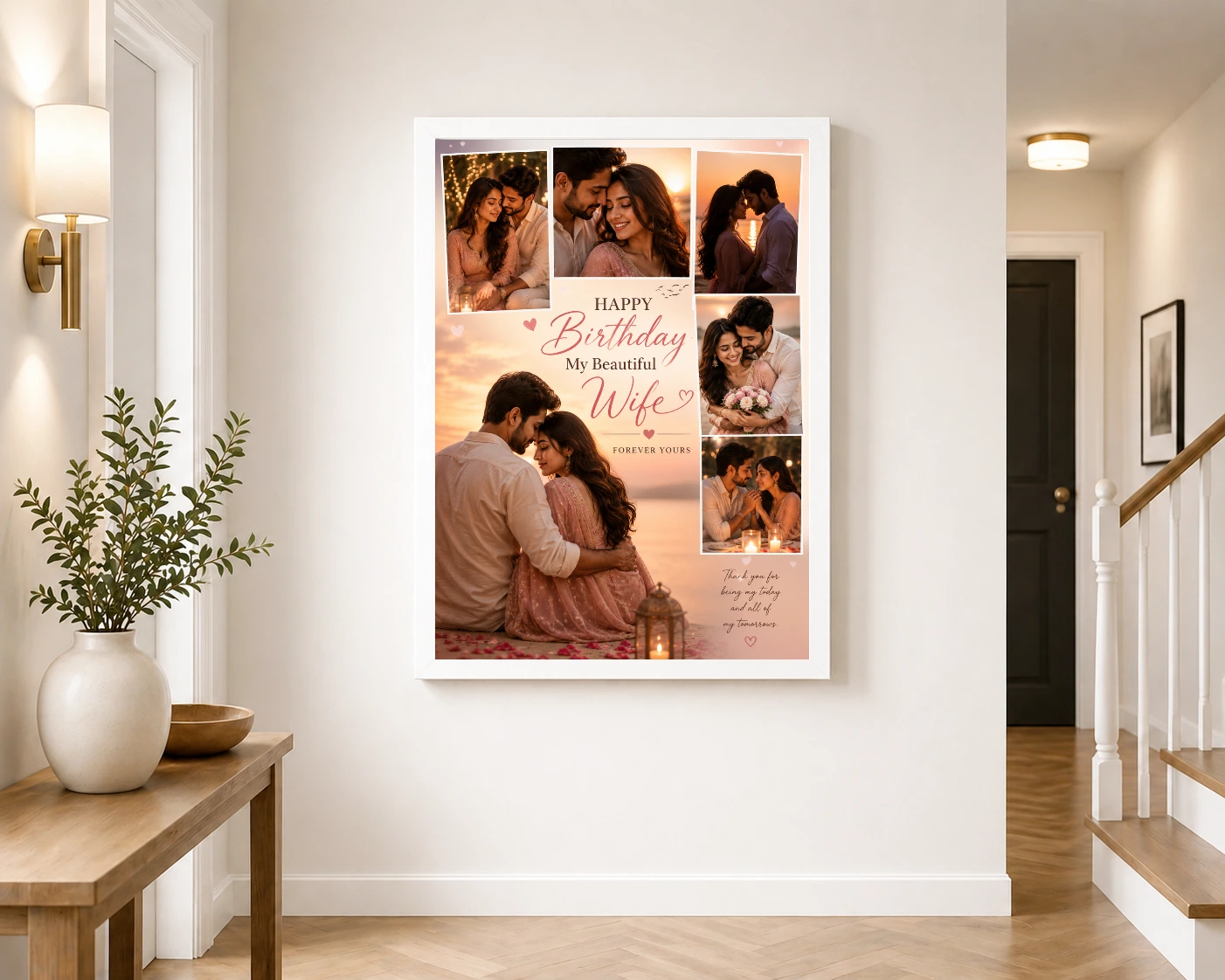 Happy Birthday Wife Photo Frame Couple Theme, view 6