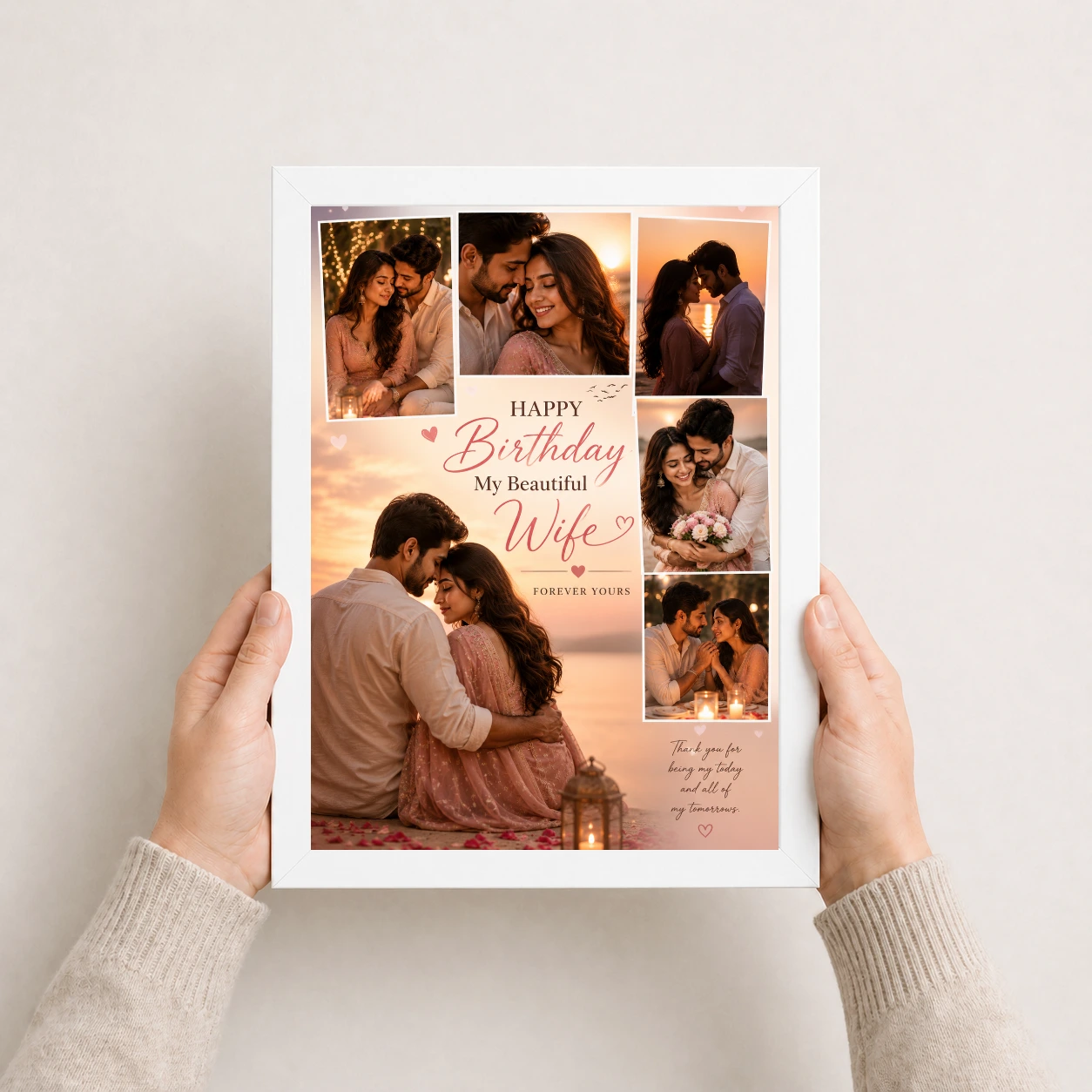 Happy Birthday Wife Photo Frame Couple Theme, view 7