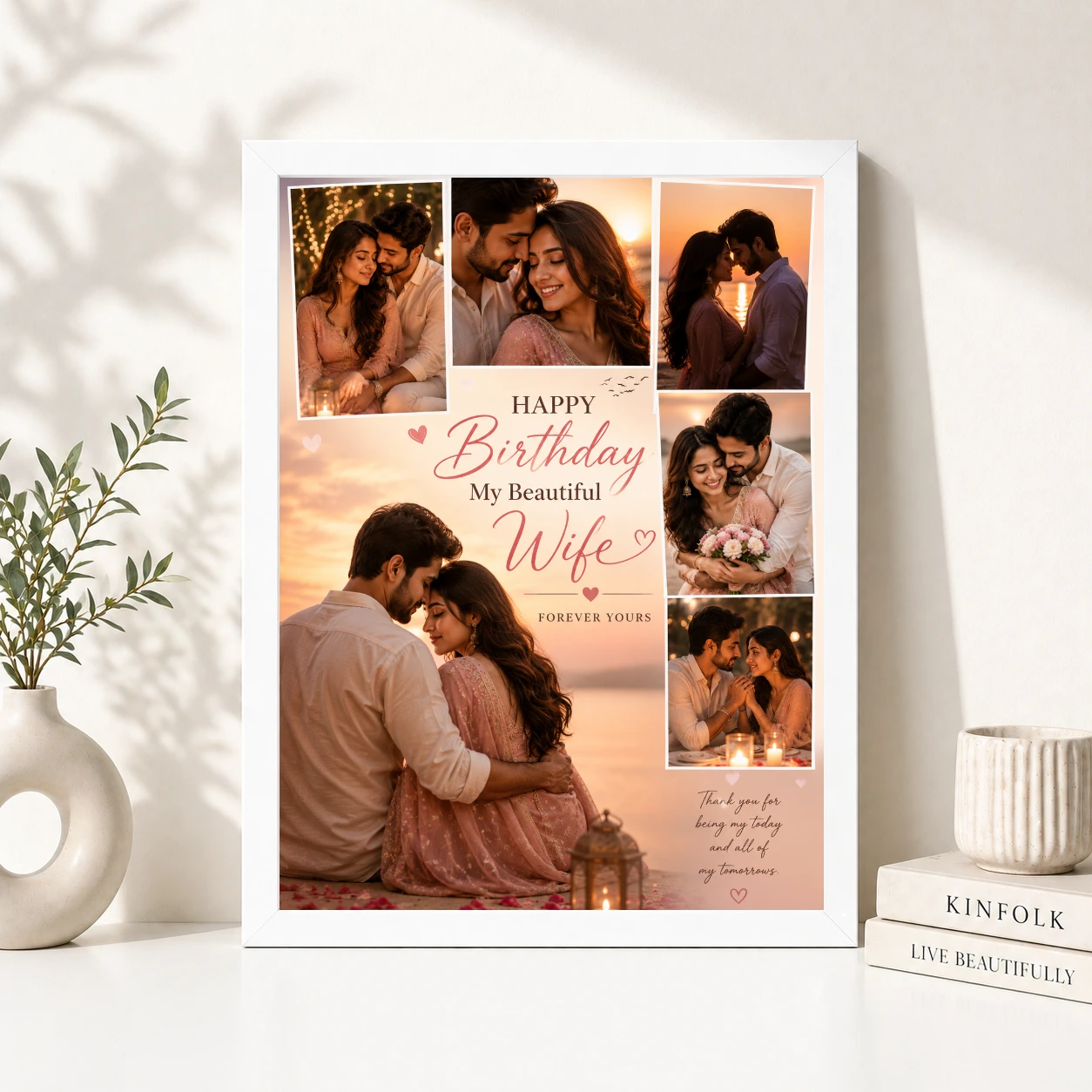 Happy Birthday Wife Photo Frame Couple Theme, view 8