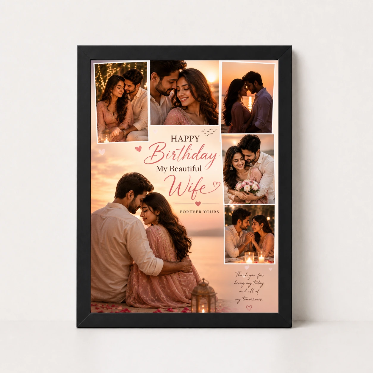 Happy Birthday Wife Photo Frame Couple Theme, view 9