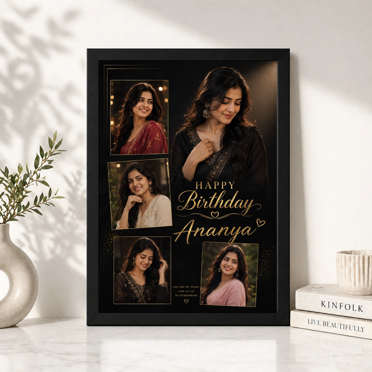 Happy Birthday Wife Photo Frame Elegant Theme, view 4