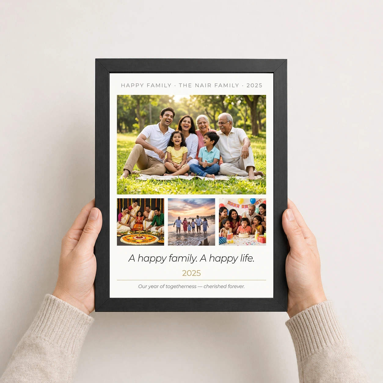 Happy Family Photo Frame Pastel Rainbow Love Joy Art Photo Frame, view 3