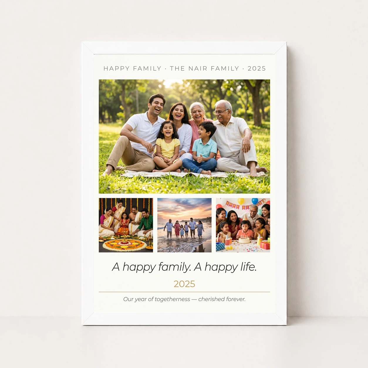 Happy Family Photo Frame Pastel Rainbow Love Joy Art Photo Frame, view 5