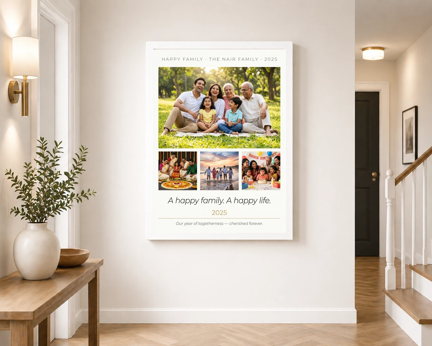 Happy Family Photo Frame Pastel Rainbow Love Joy Art Photo Frame, view 6