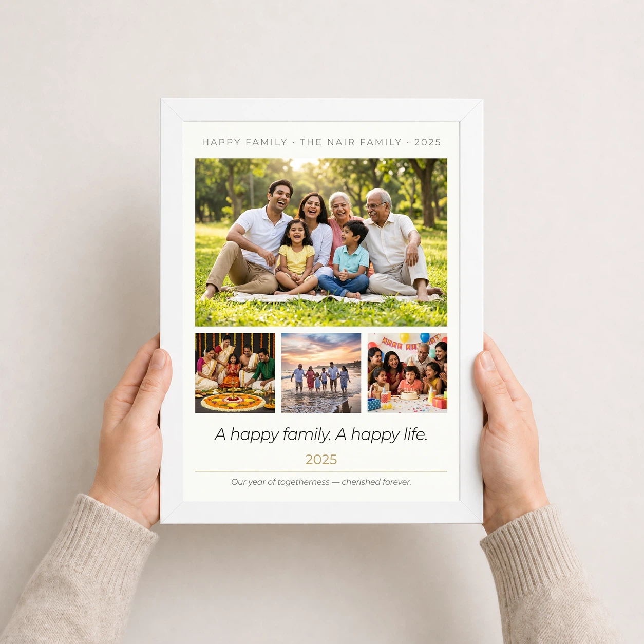 Happy Family Photo Frame Pastel Rainbow Love Joy Art Photo Frame, view 7