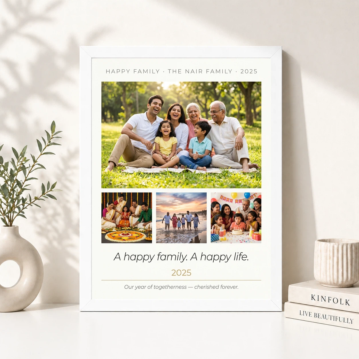 Happy Family Photo Frame Pastel Rainbow Love Joy Art Photo Frame, view 8