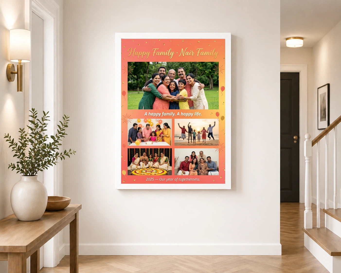 Happy Family Photo Frame Vibrant Colorful Joyful Art Photo Frame, view 6