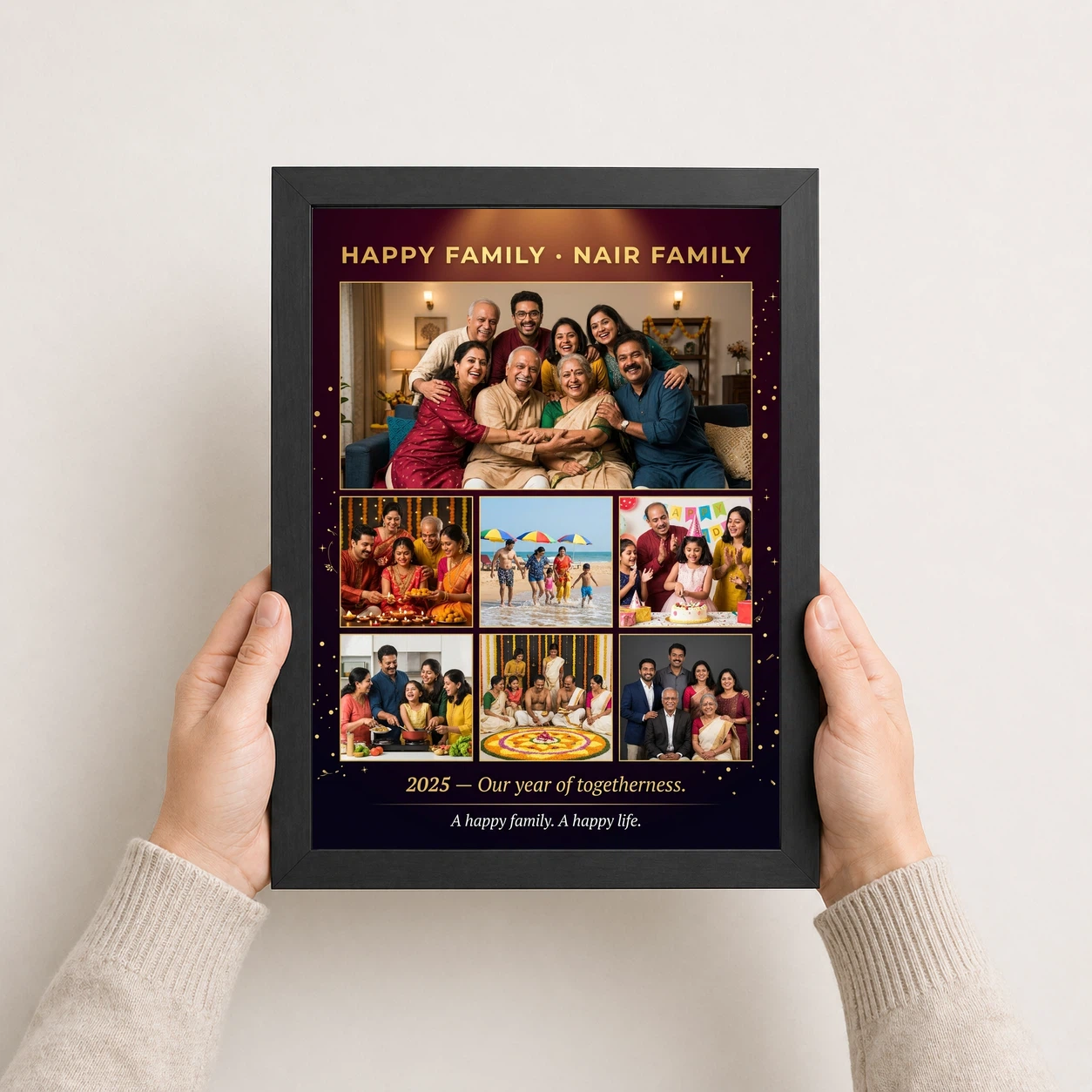 Happy Family Photo Frame Warm Sunny Cheerful Portrait Photo Frame, view 3