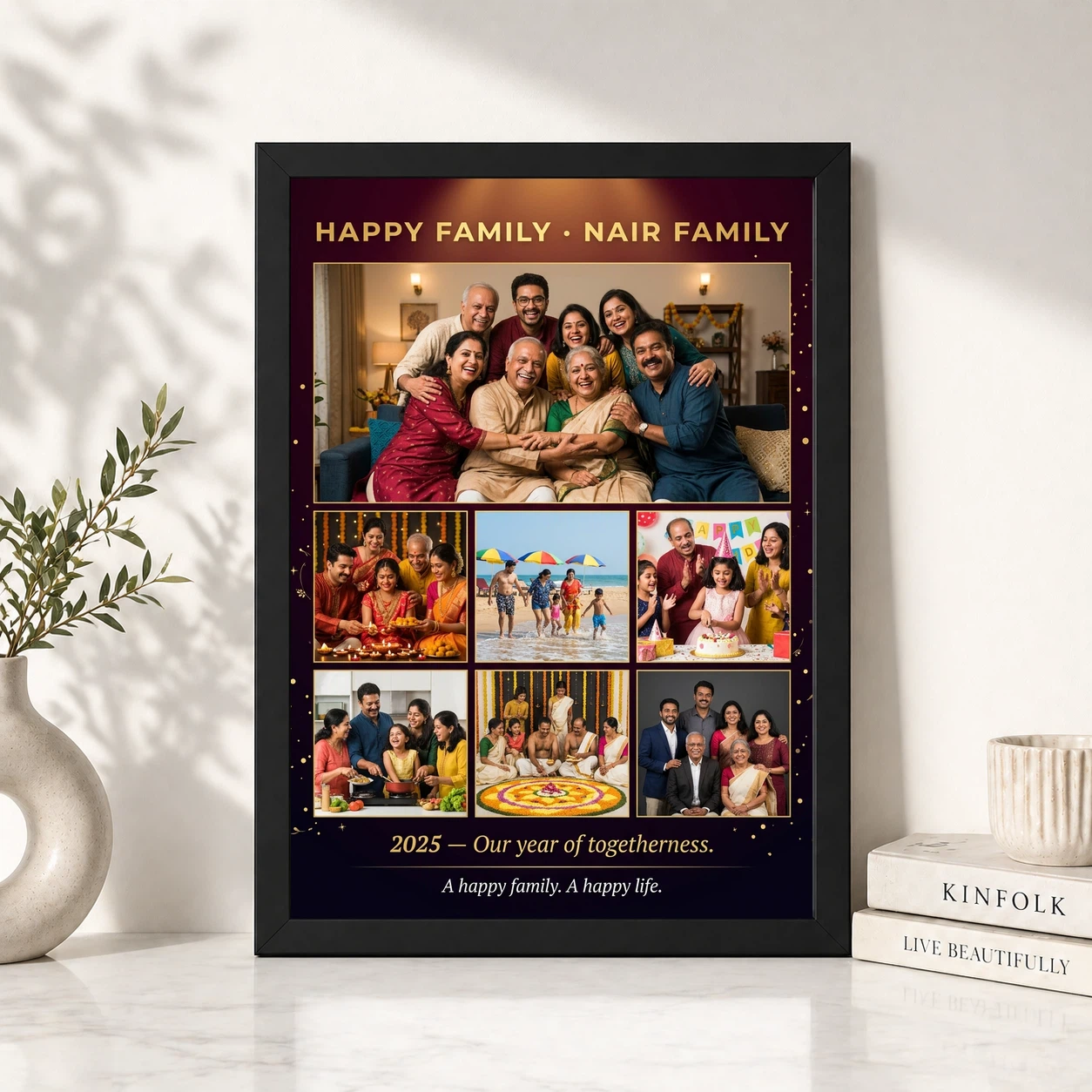 Happy Family Photo Frame Warm Sunny Cheerful Portrait Photo Frame, view 4