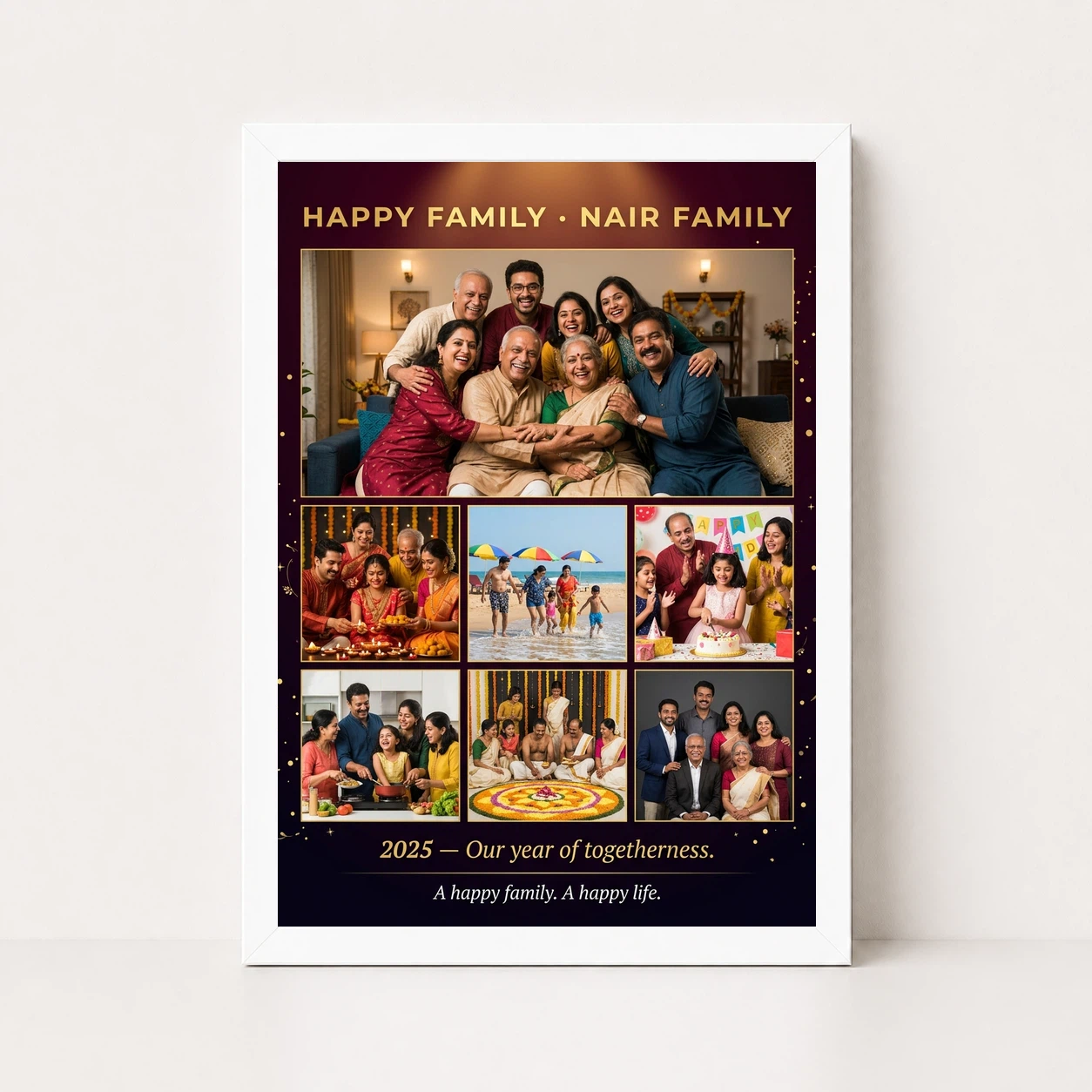 Happy Family Photo Frame Warm Sunny Cheerful Portrait Photo Frame, view 5