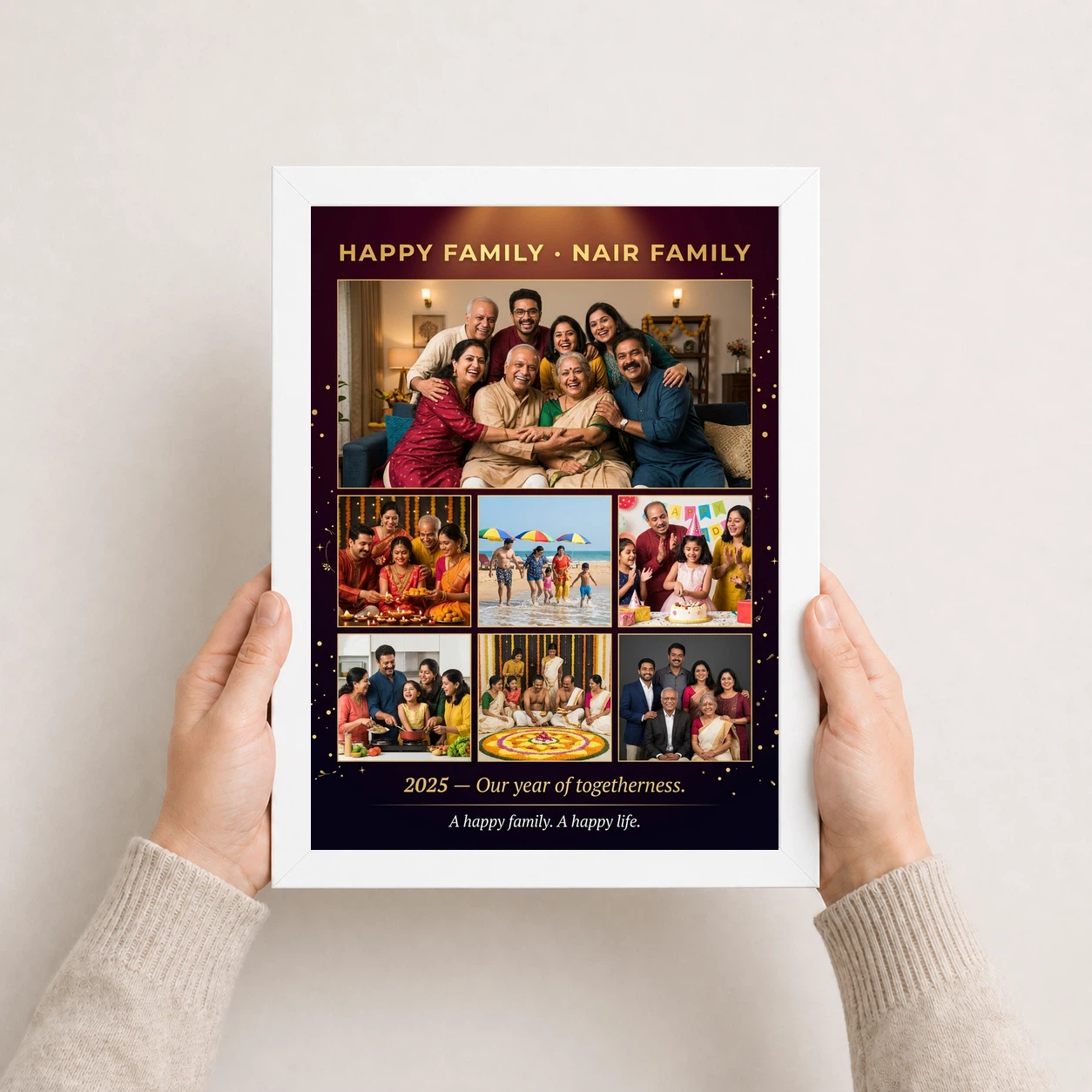 Happy Family Photo Frame Warm Sunny Cheerful Portrait Photo Frame, view 7