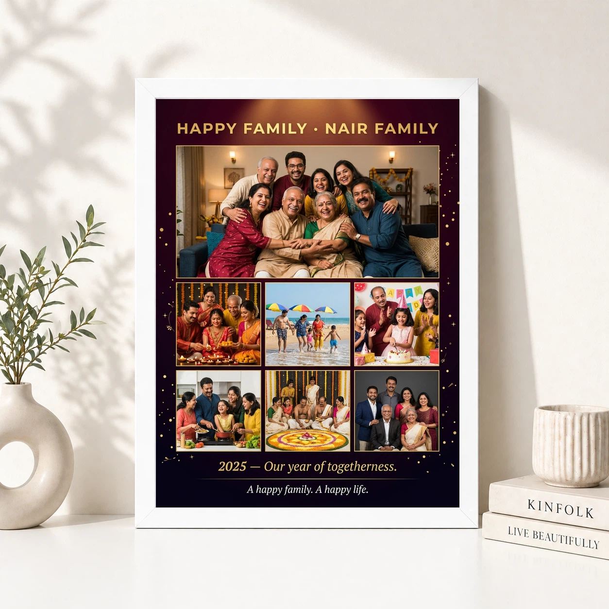 Happy Family Photo Frame Warm Sunny Cheerful Portrait Photo Frame, view 8
