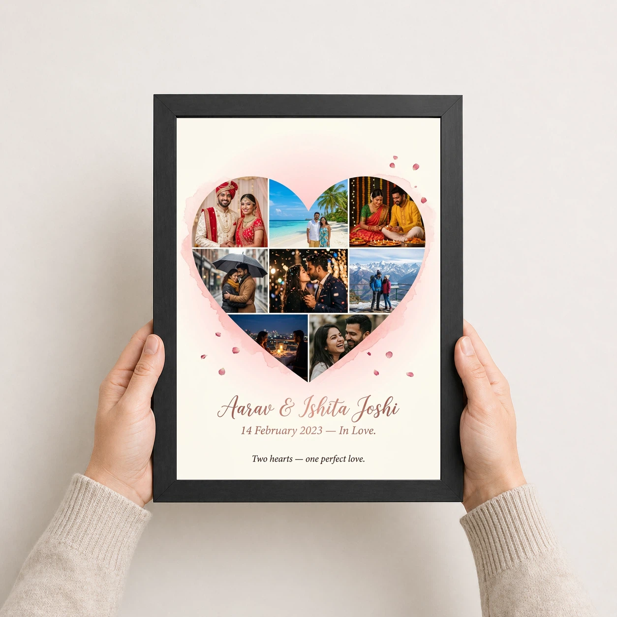Heart Collage Frame Romantic Love Heart Multi Photo Photo Frame, view 3