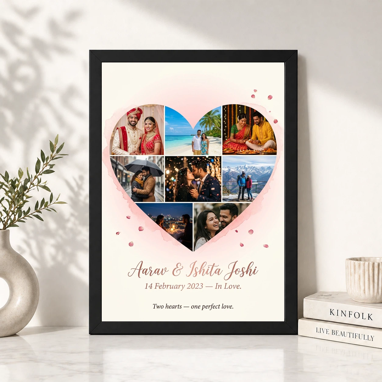 Heart Collage Frame Romantic Love Heart Multi Photo Photo Frame, view 4