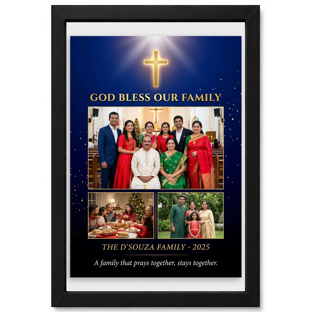 Holy Family Photo Frame Divine Gold Religious Art Sacred Photo Frame