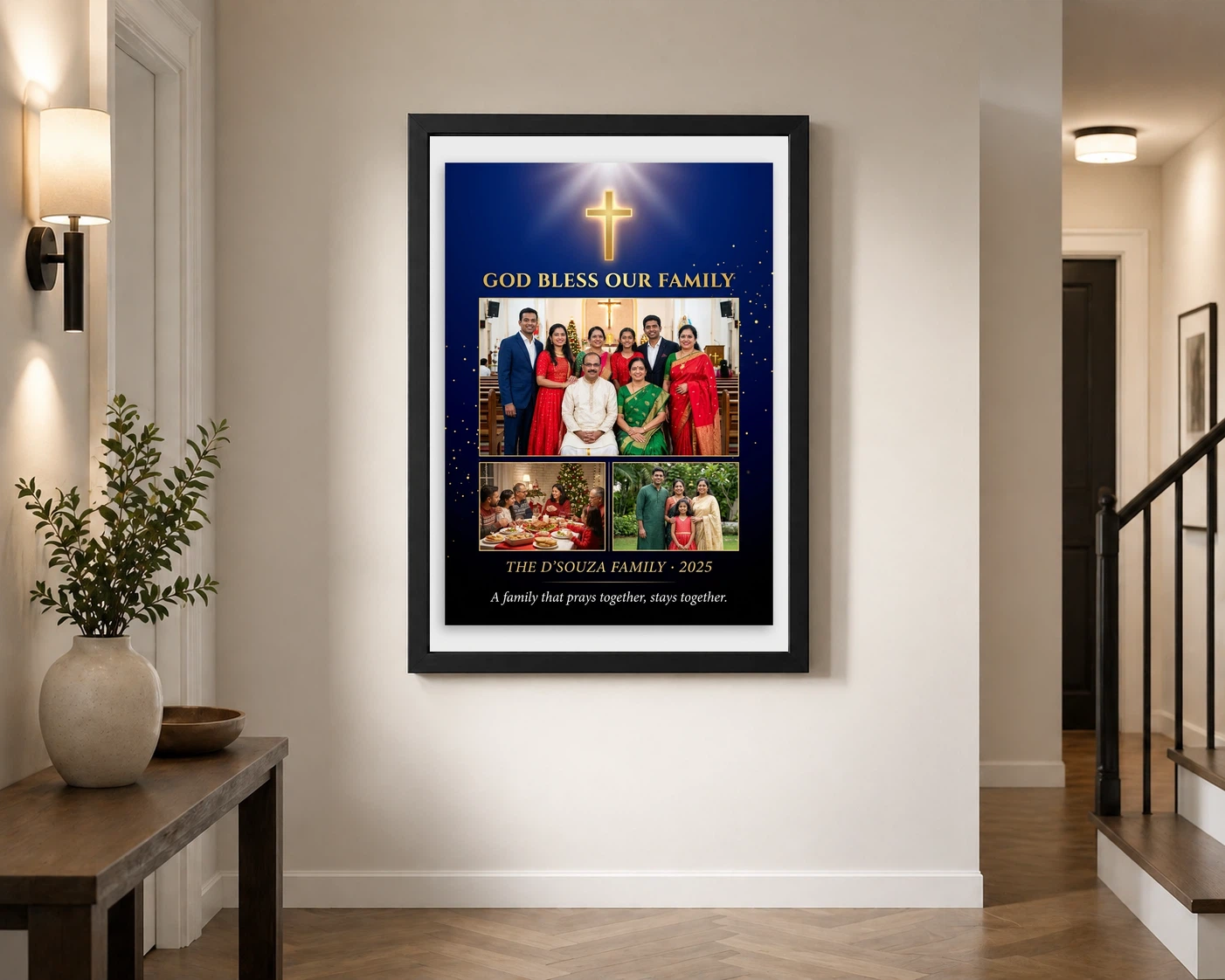 Holy Family Photo Frame Divine Gold Religious Art Sacred Photo Frame, view 2
