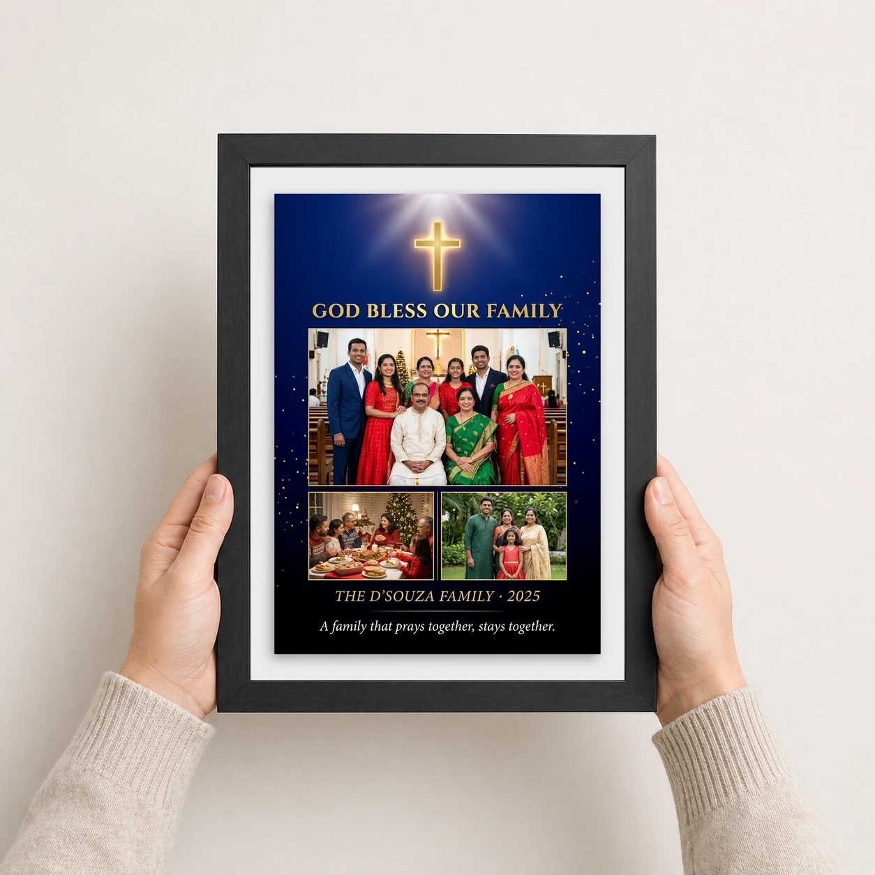 Holy Family Photo Frame Divine Gold Religious Art Sacred Photo Frame, view 3