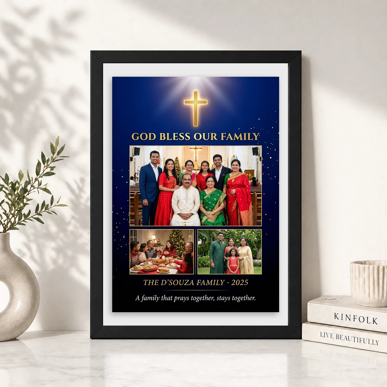 Holy Family Photo Frame Divine Gold Religious Art Sacred Photo Frame, view 4