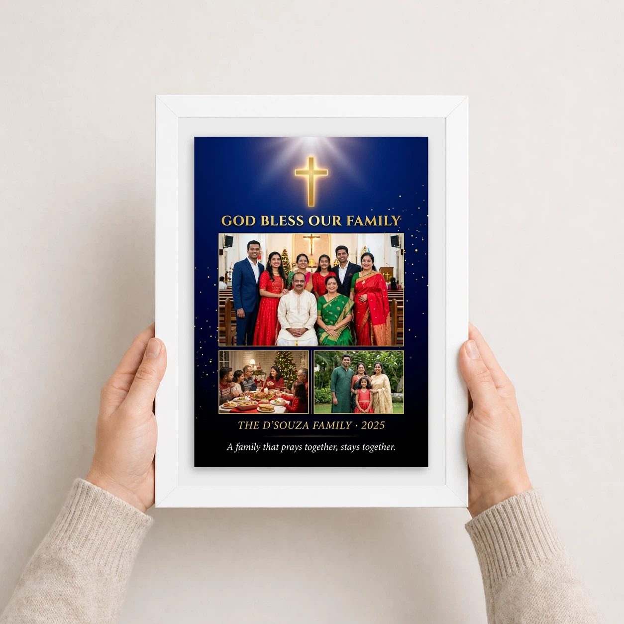 Holy Family Photo Frame Divine Gold Religious Art Sacred Photo Frame, view 7