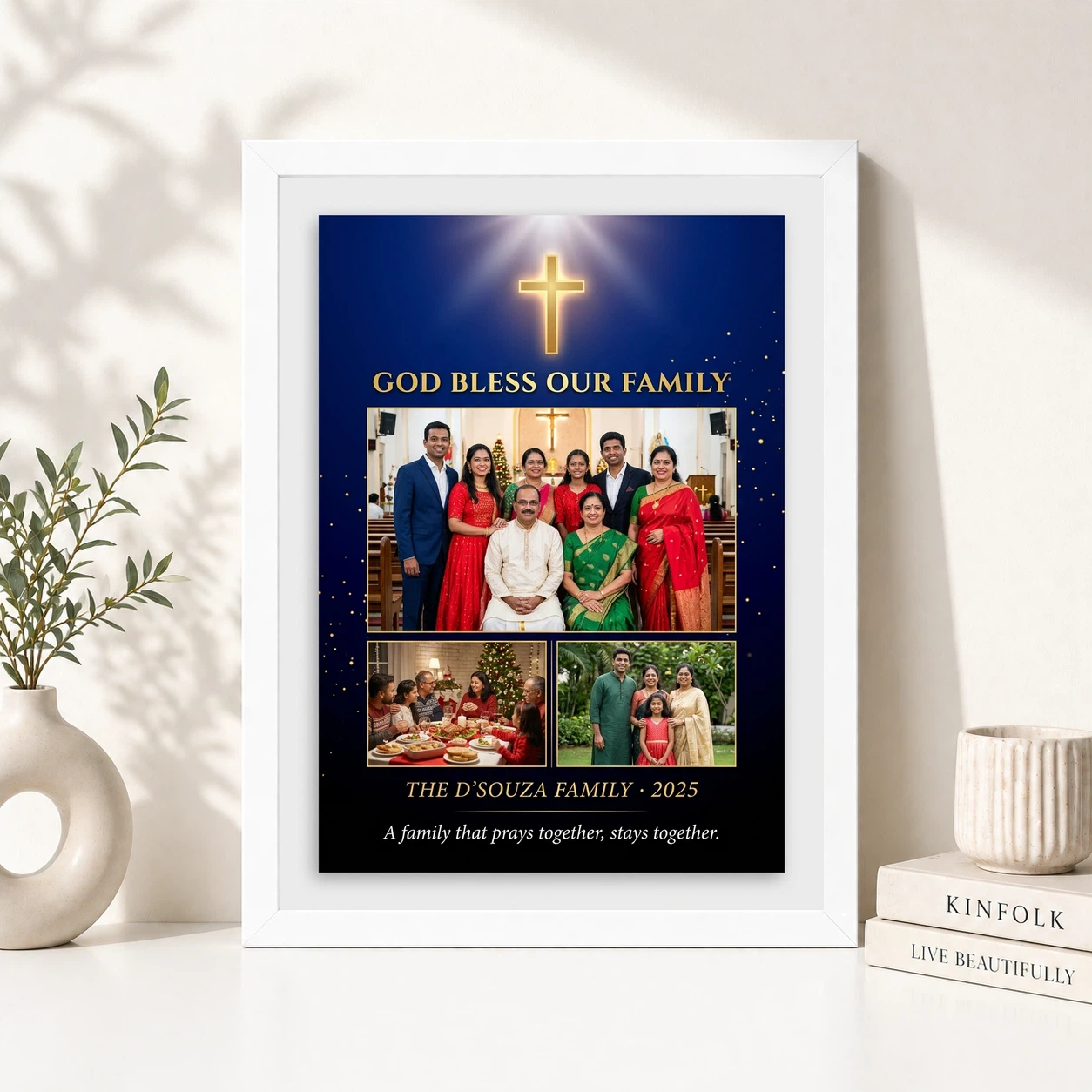 Holy Family Photo Frame Divine Gold Religious Art Sacred Photo Frame, view 8