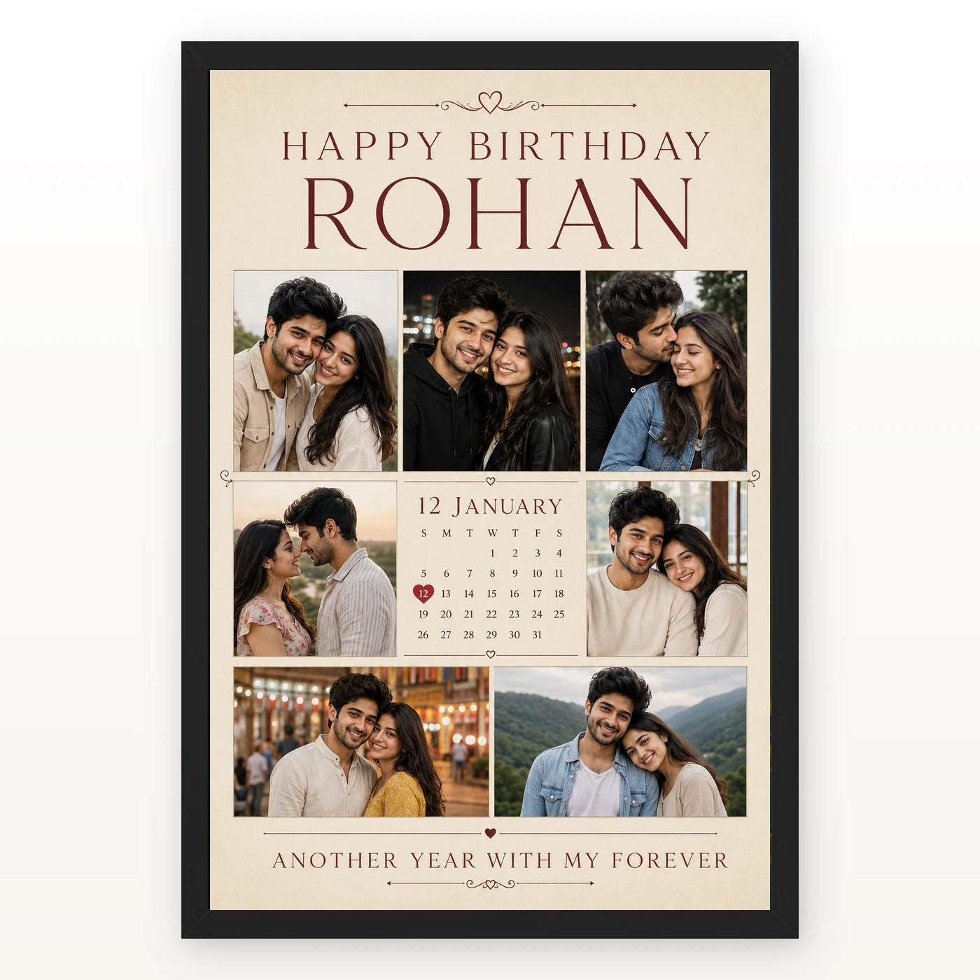 Husband Birthday Photo Frame Personalised Anniversary Style