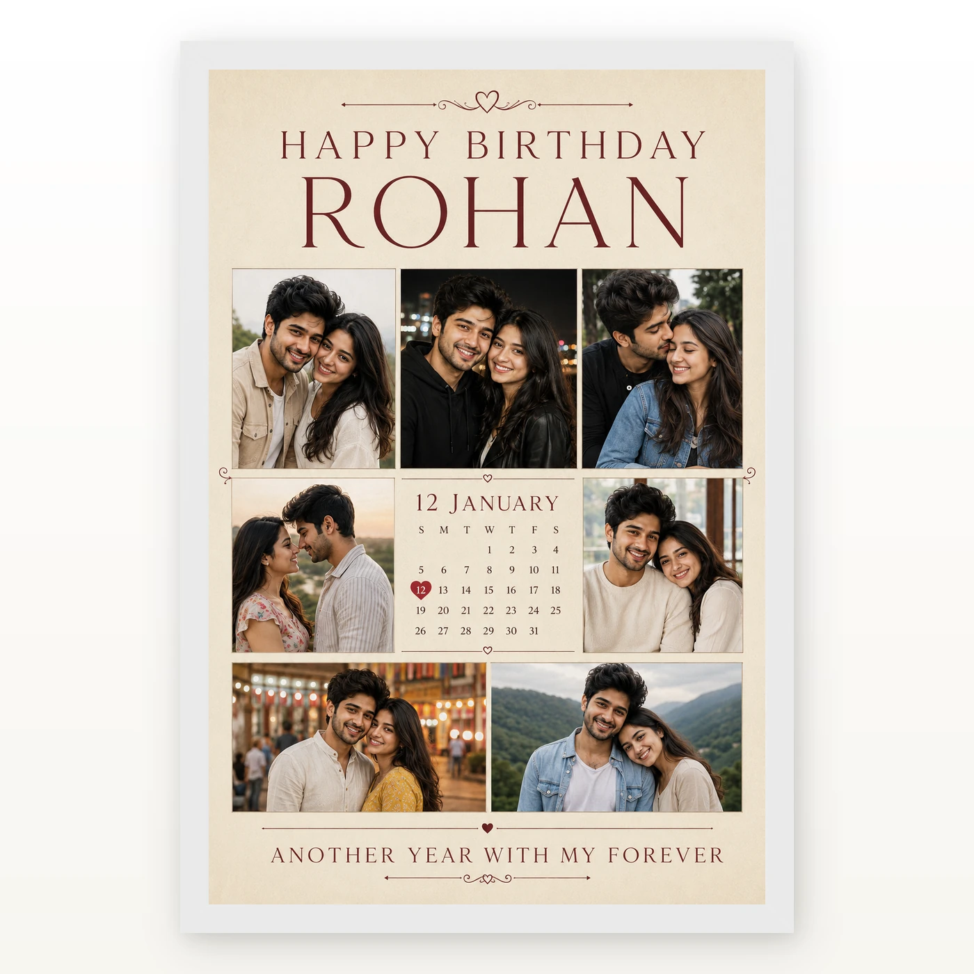 Husband Birthday Photo Frame Personalised Anniversary Style, view 2