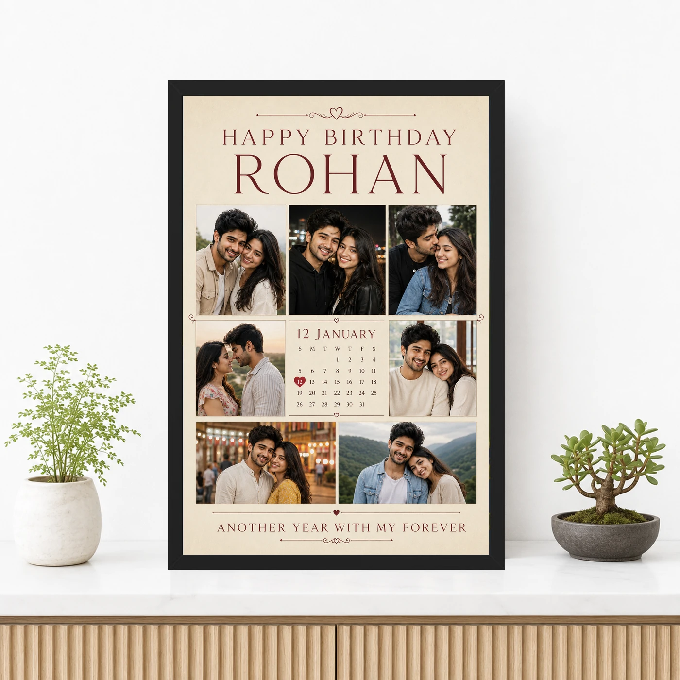 Husband Birthday Photo Frame Personalised Anniversary Style, view 3