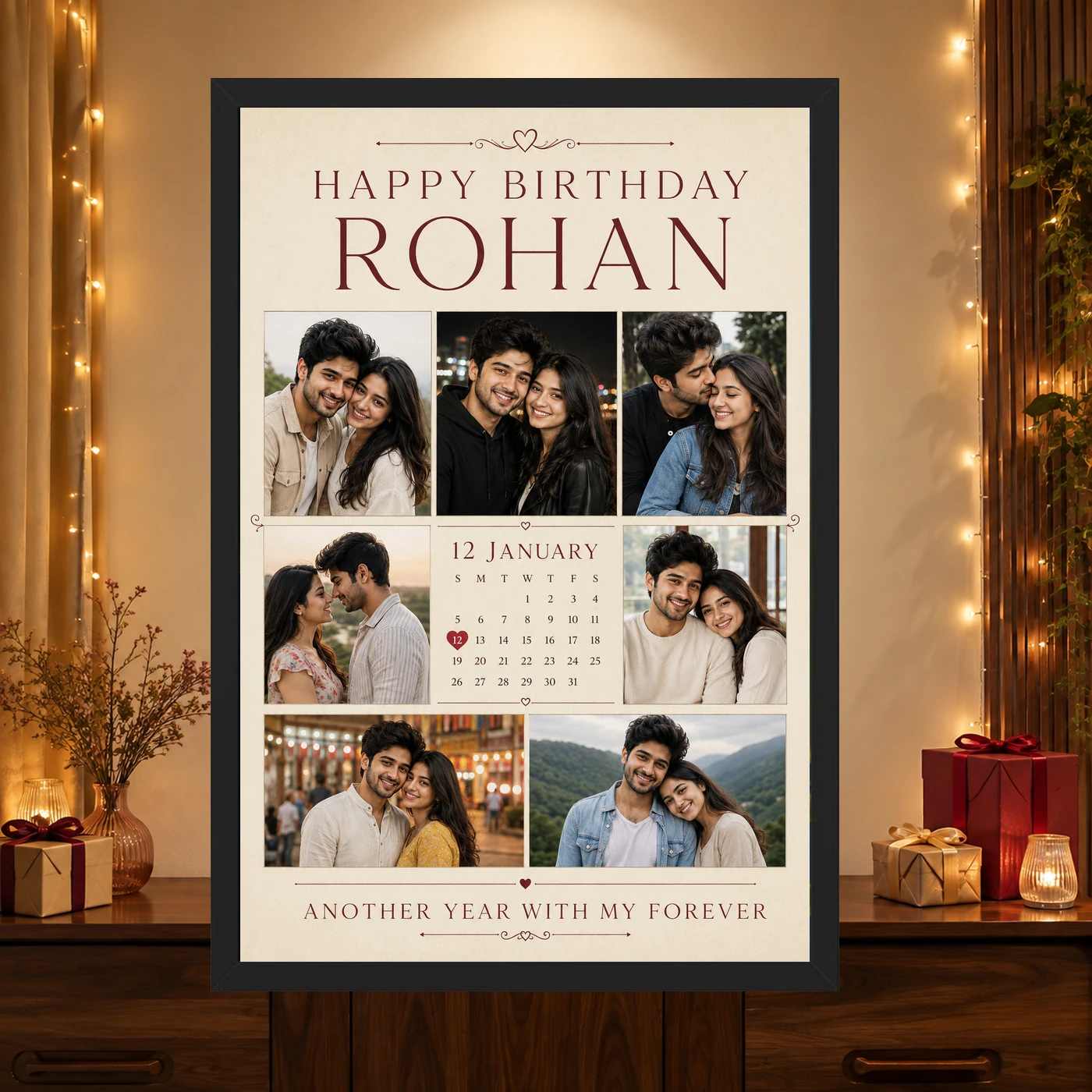 Husband Birthday Photo Frame Personalised Anniversary Style, view 4