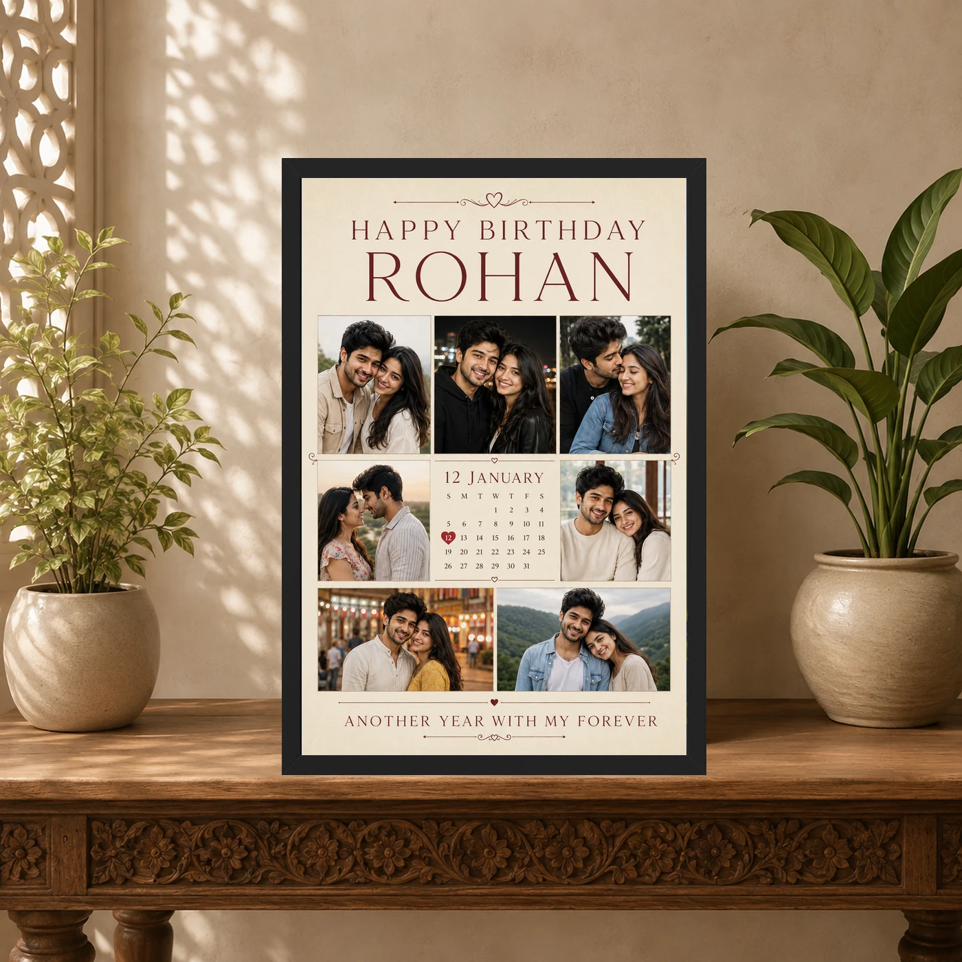Husband Birthday Photo Frame Personalised Anniversary Style, view 5
