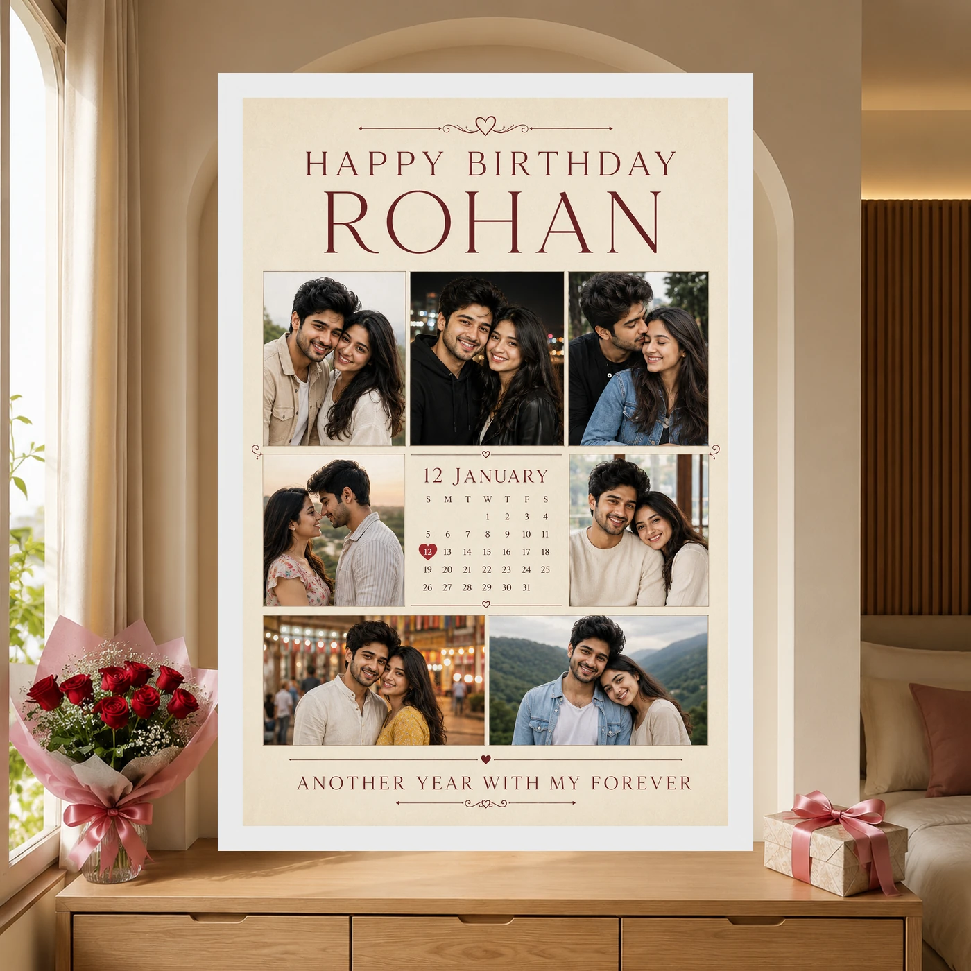 Husband Birthday Photo Frame Personalised Anniversary Style, view 6