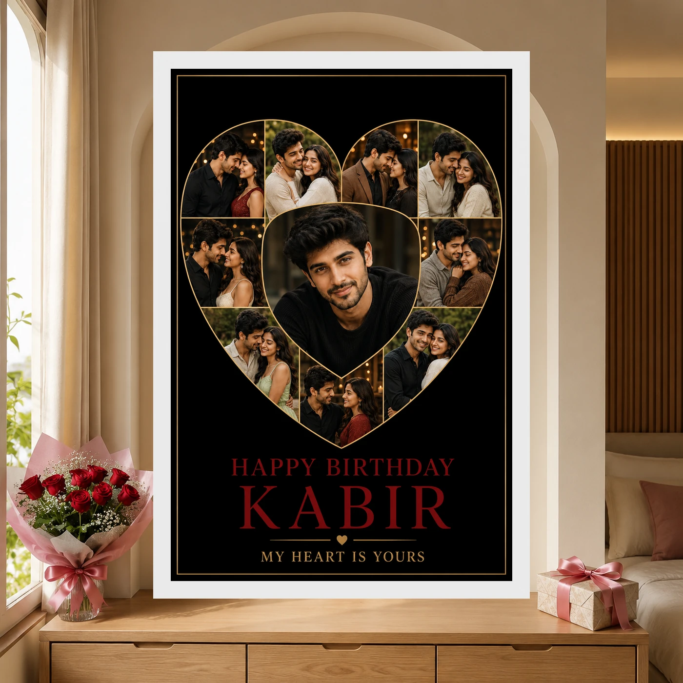 Husband Photo Frame Birthday Couple Collage, view 6