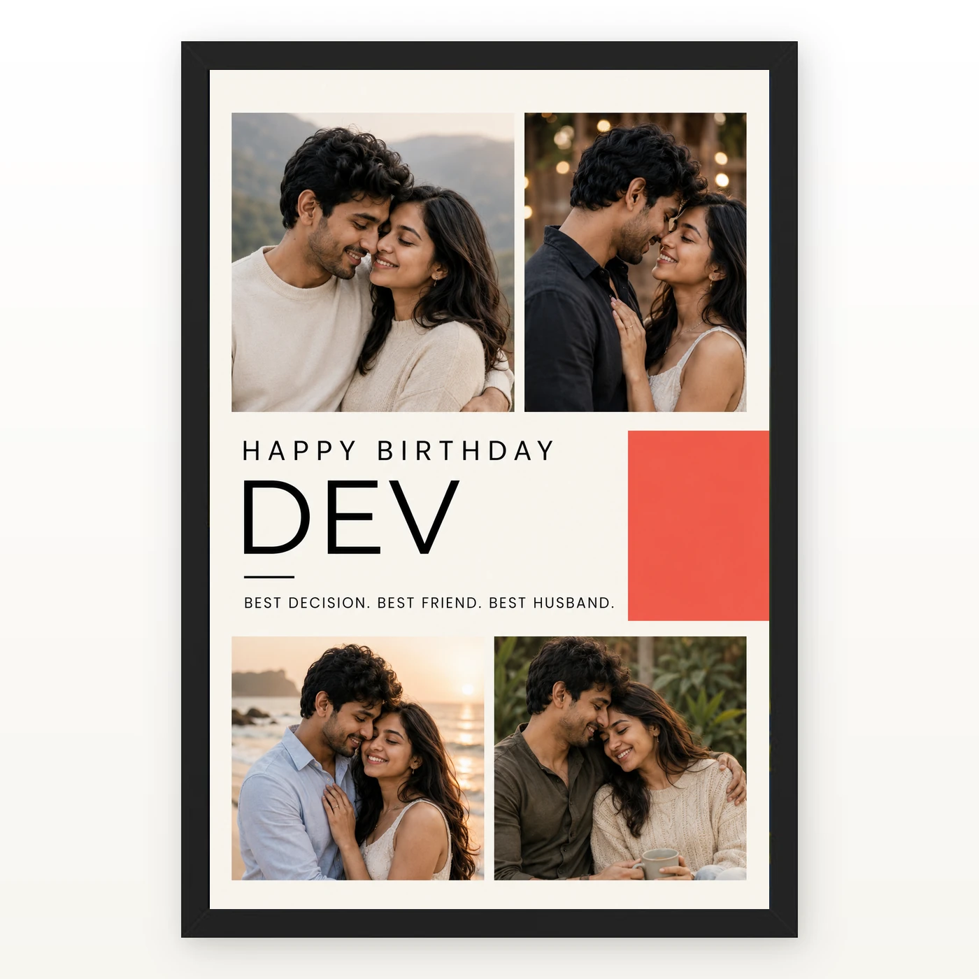Husband Photo Frame Birthday Gift Idea Collage