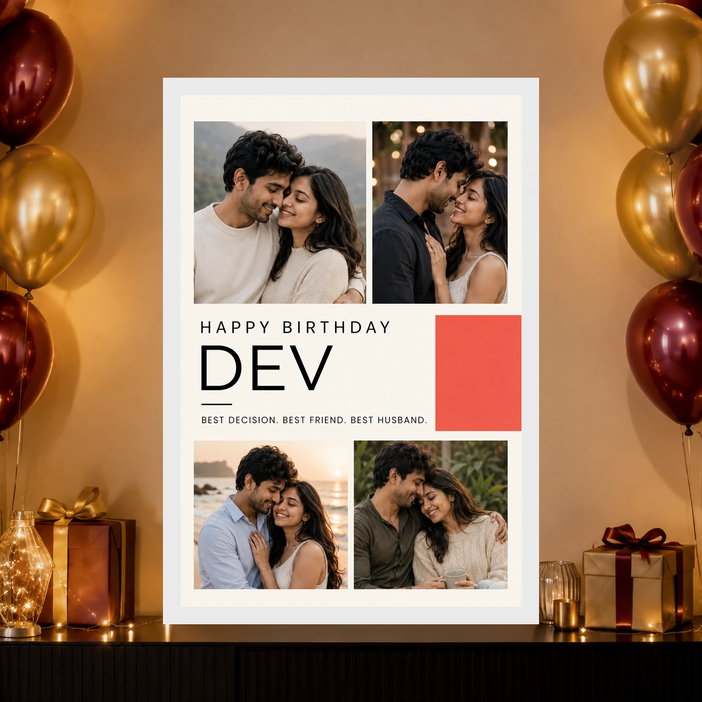 Husband Photo Frame Birthday Gift Idea Collage, view 10
