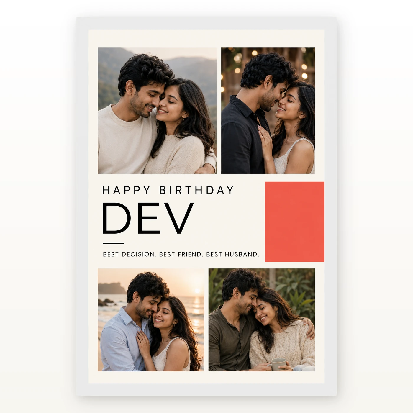 Husband Photo Frame Birthday Gift Idea Collage, view 2