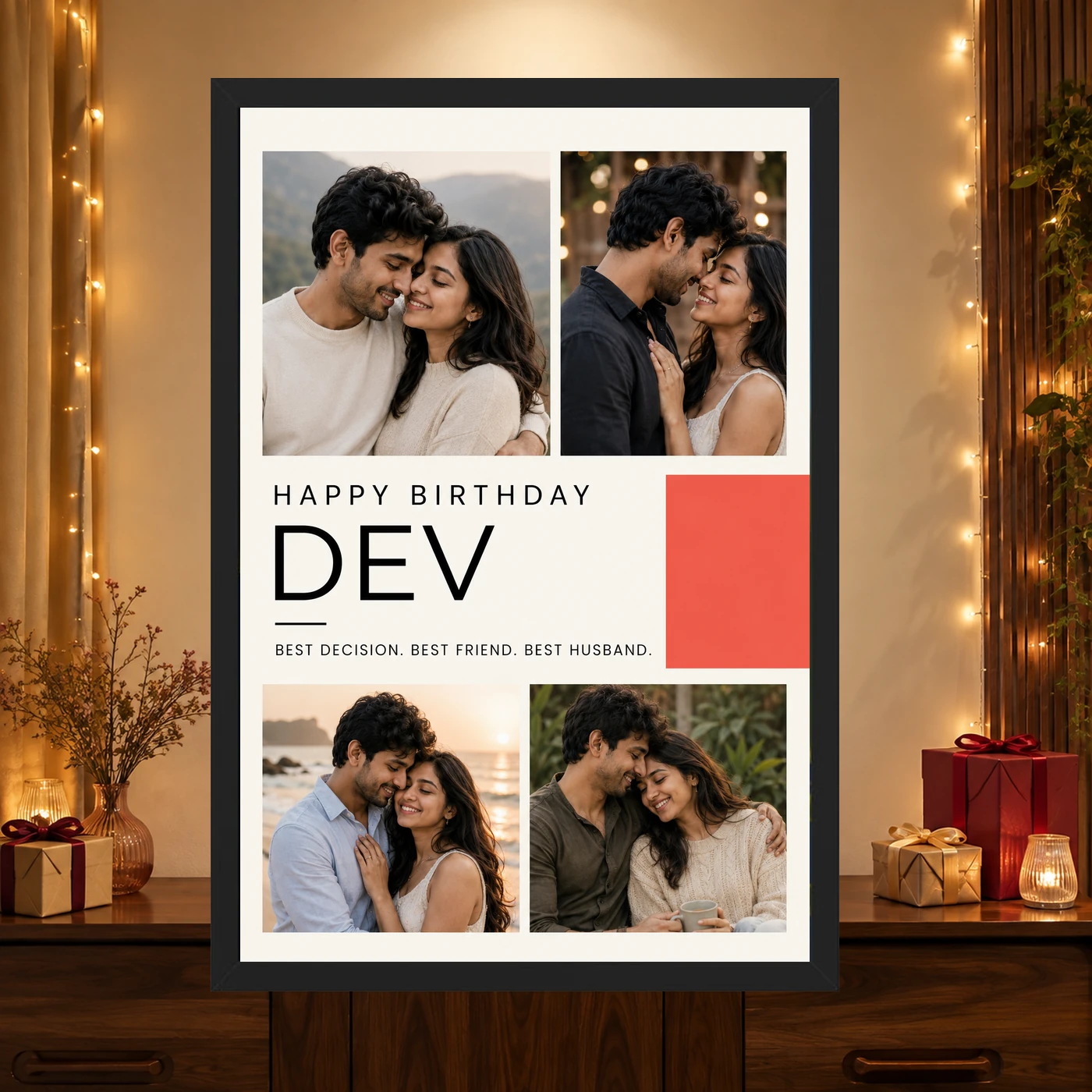 Husband Photo Frame Birthday Gift Idea Collage, view 4