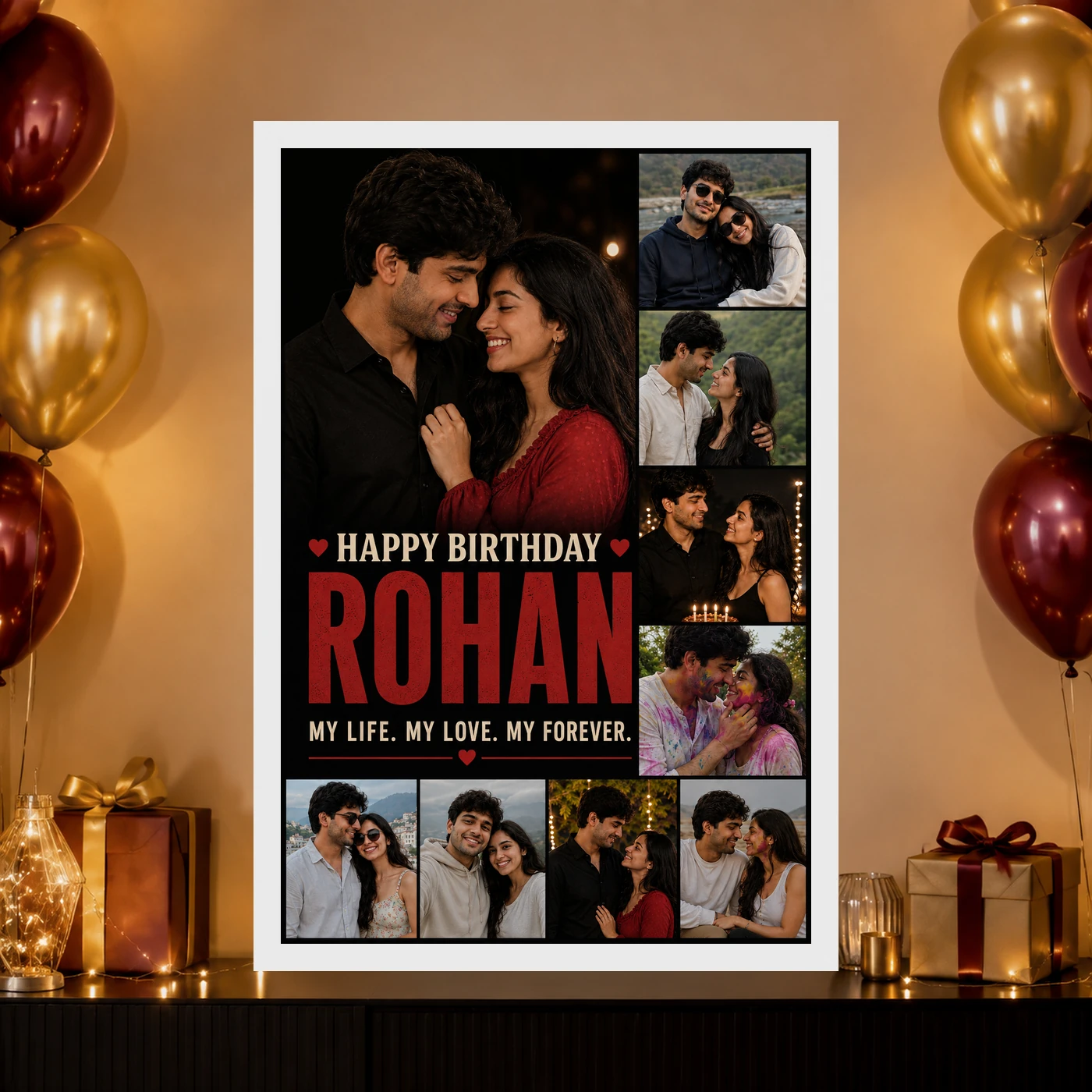 Husband Photo Frame My Life My Love Birthday Collage, view 10