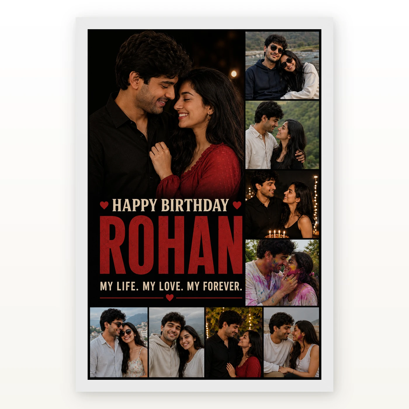 Husband Photo Frame My Life My Love Birthday Collage, view 2