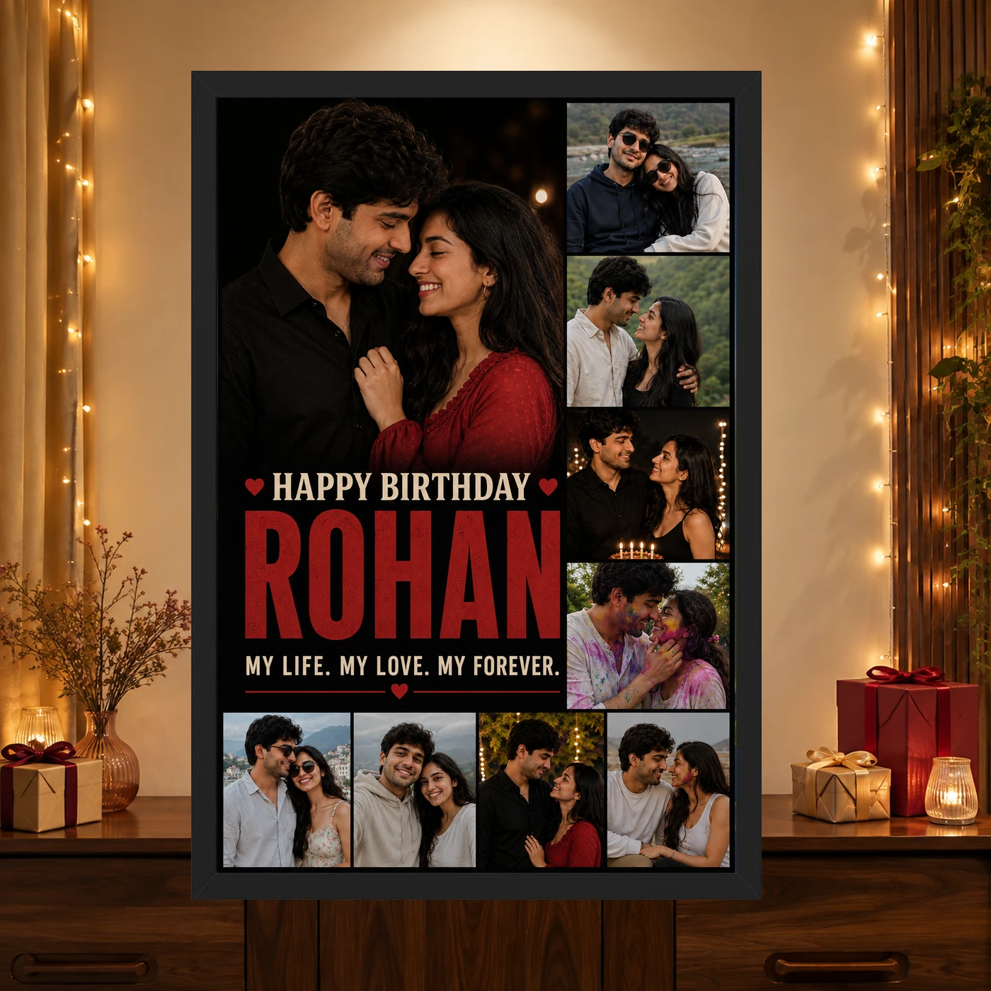 Husband Photo Frame My Life My Love Birthday Collage, view 4