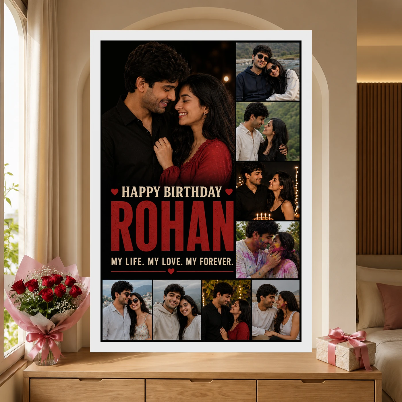 Husband Photo Frame My Life My Love Birthday Collage, view 6