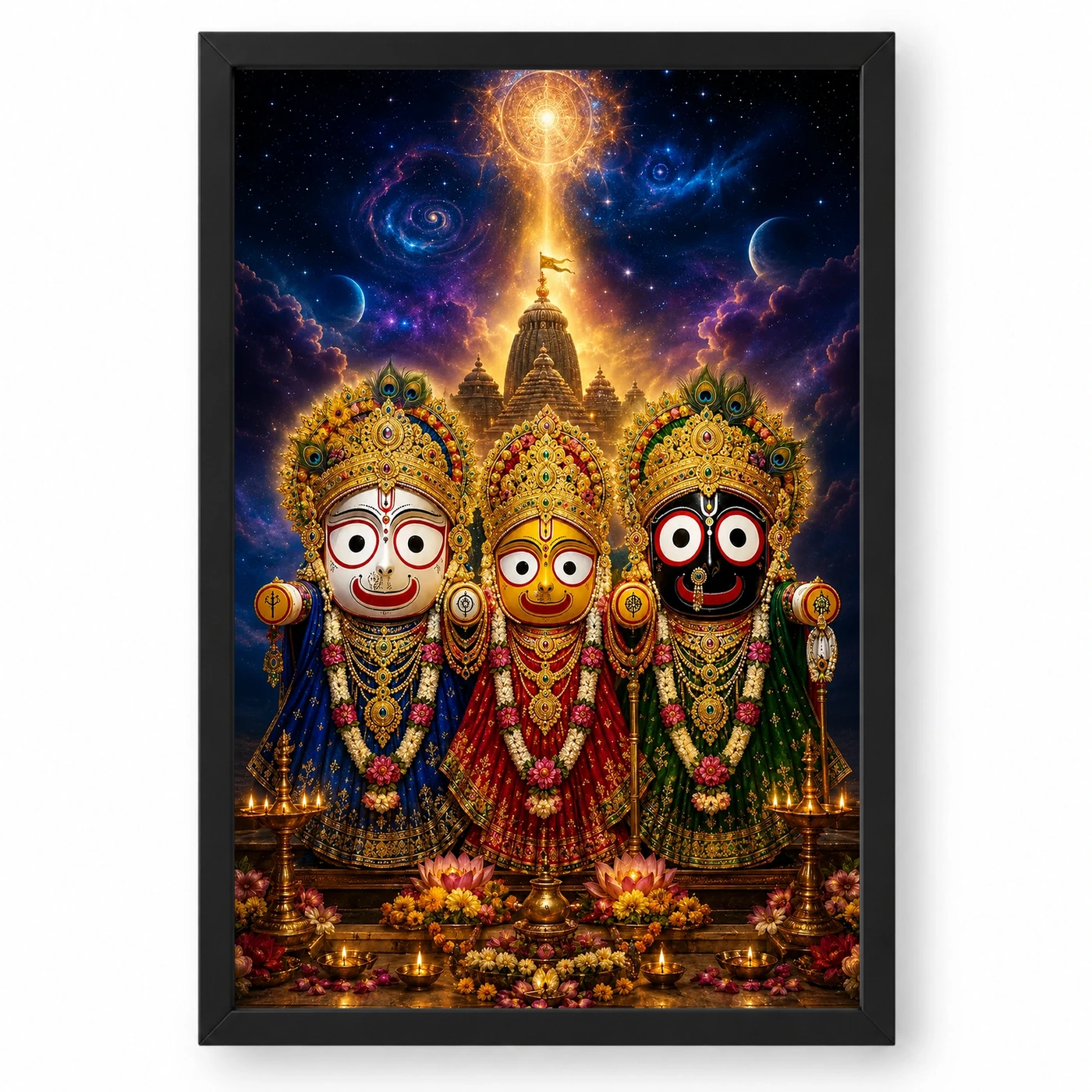Jagannath Trinity Cosmic Celestial Aura Photo Frame