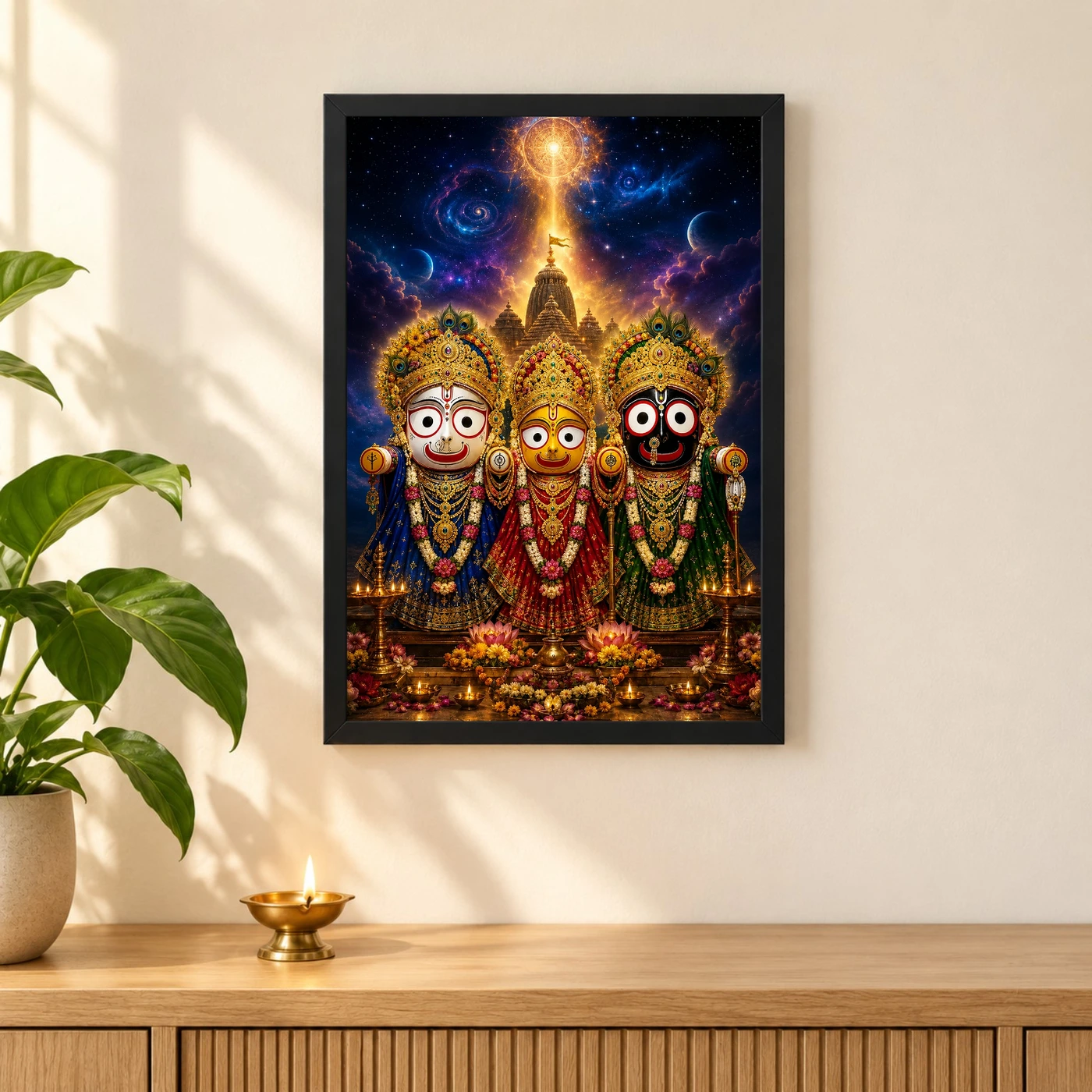Jagannath Trinity Cosmic Celestial Aura Photo Frame, view 3