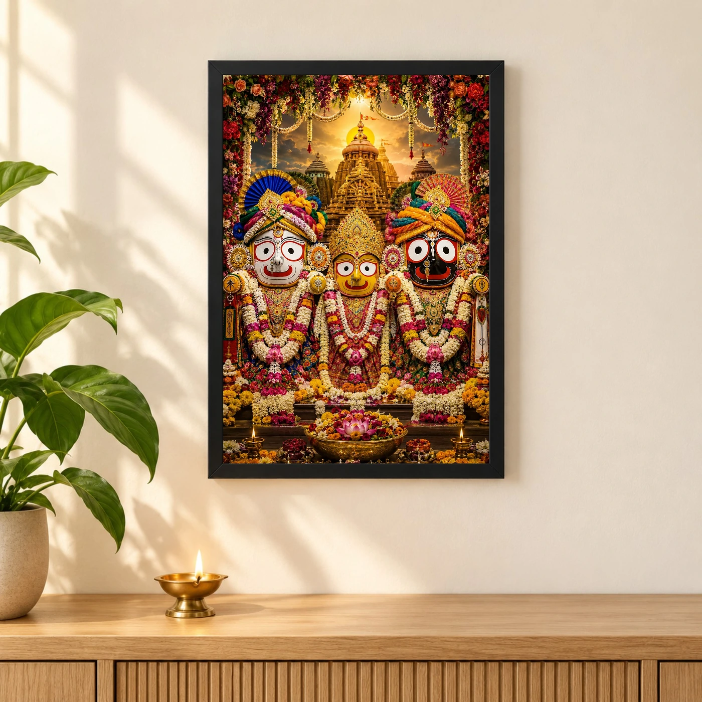 Jagannath Trinity Grand Festival Flower Decoration Photo Frame, view 3