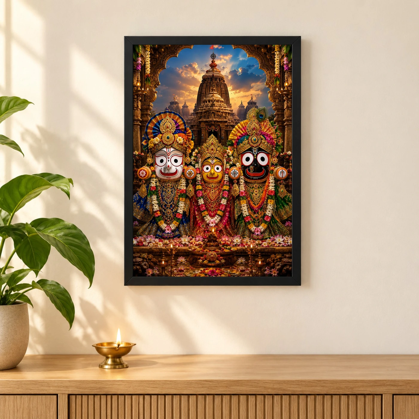 Jagannath Trinity Heritage Temple Architecture Backdrop Photo Frame, view 3