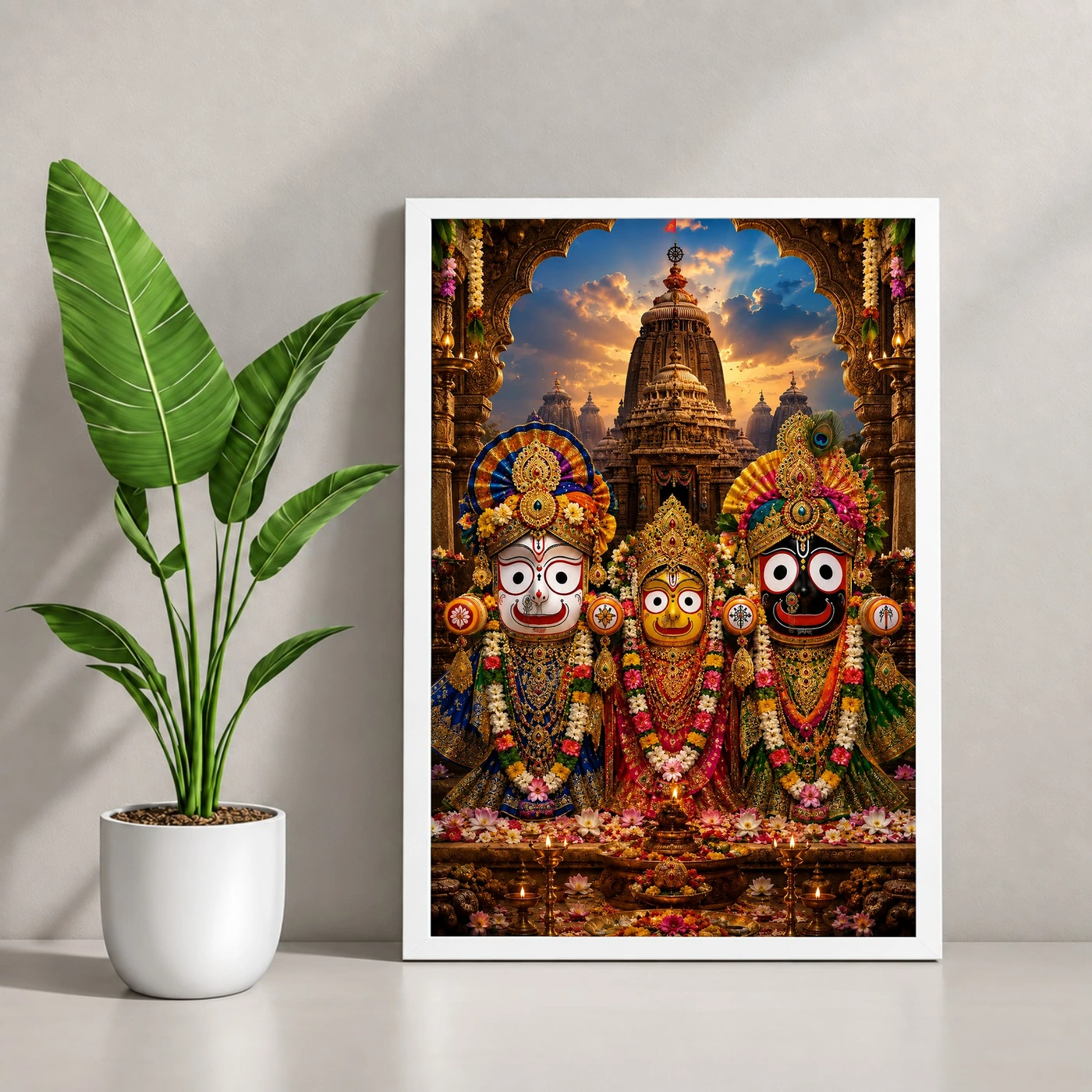 Jagannath Trinity Heritage Temple Architecture Backdrop Photo Frame, view 4