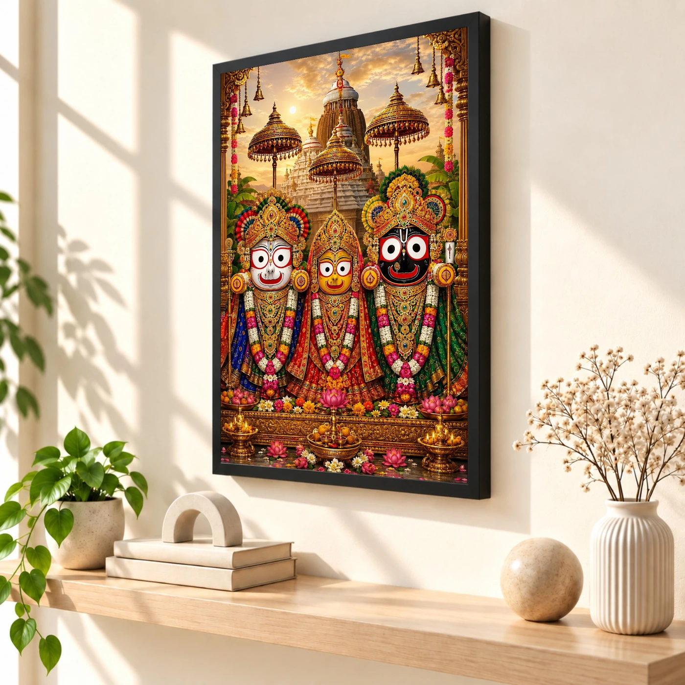 Jagannath Trinity Peaceful Home Mandir Composition Photo Frame, view 2
