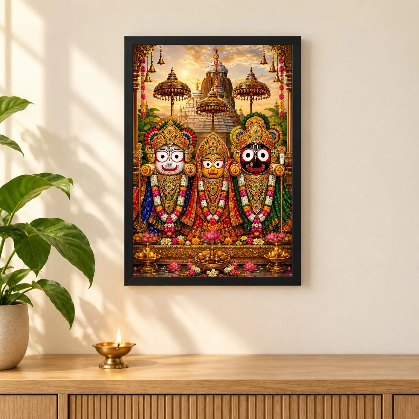 Jagannath Trinity Peaceful Home Mandir Composition Photo Frame, view 3