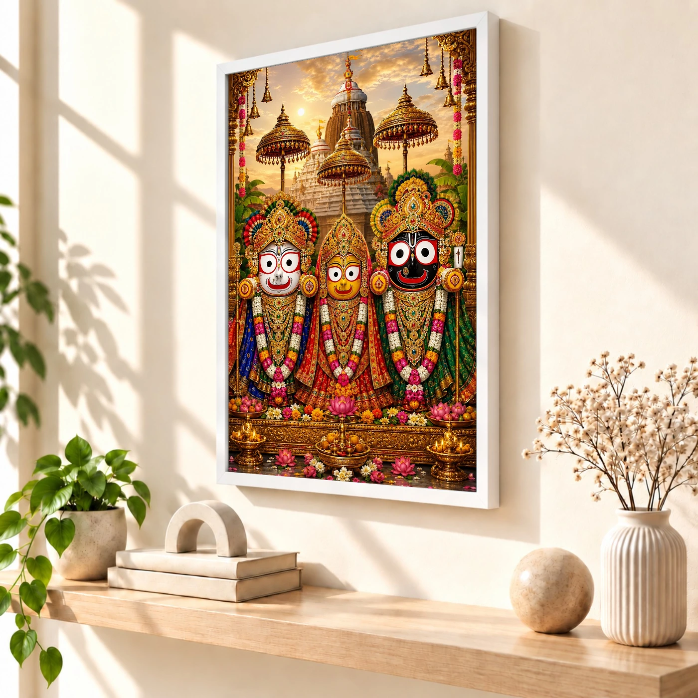 Jagannath Trinity Peaceful Home Mandir Composition Photo Frame, view 7