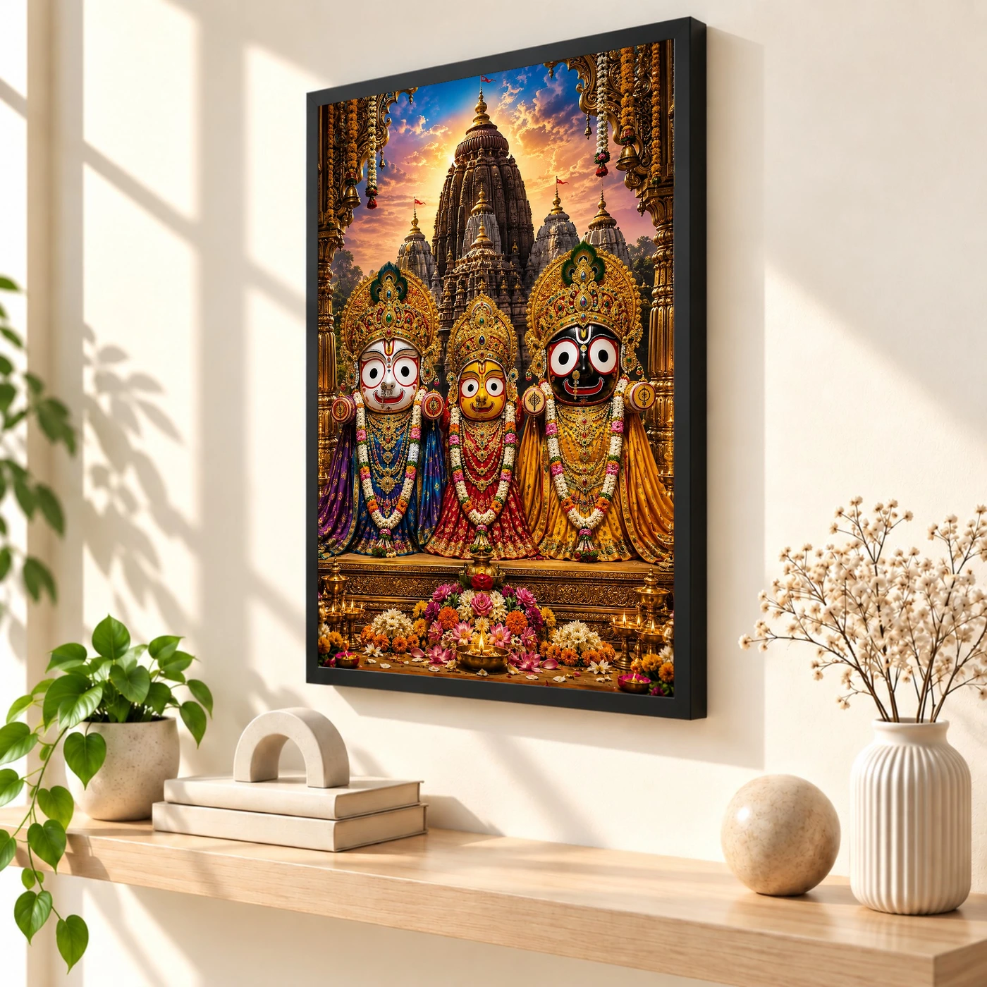 Jagannath Trinity Royal Jewel-Toned Portrait Photo Frame, view 2
