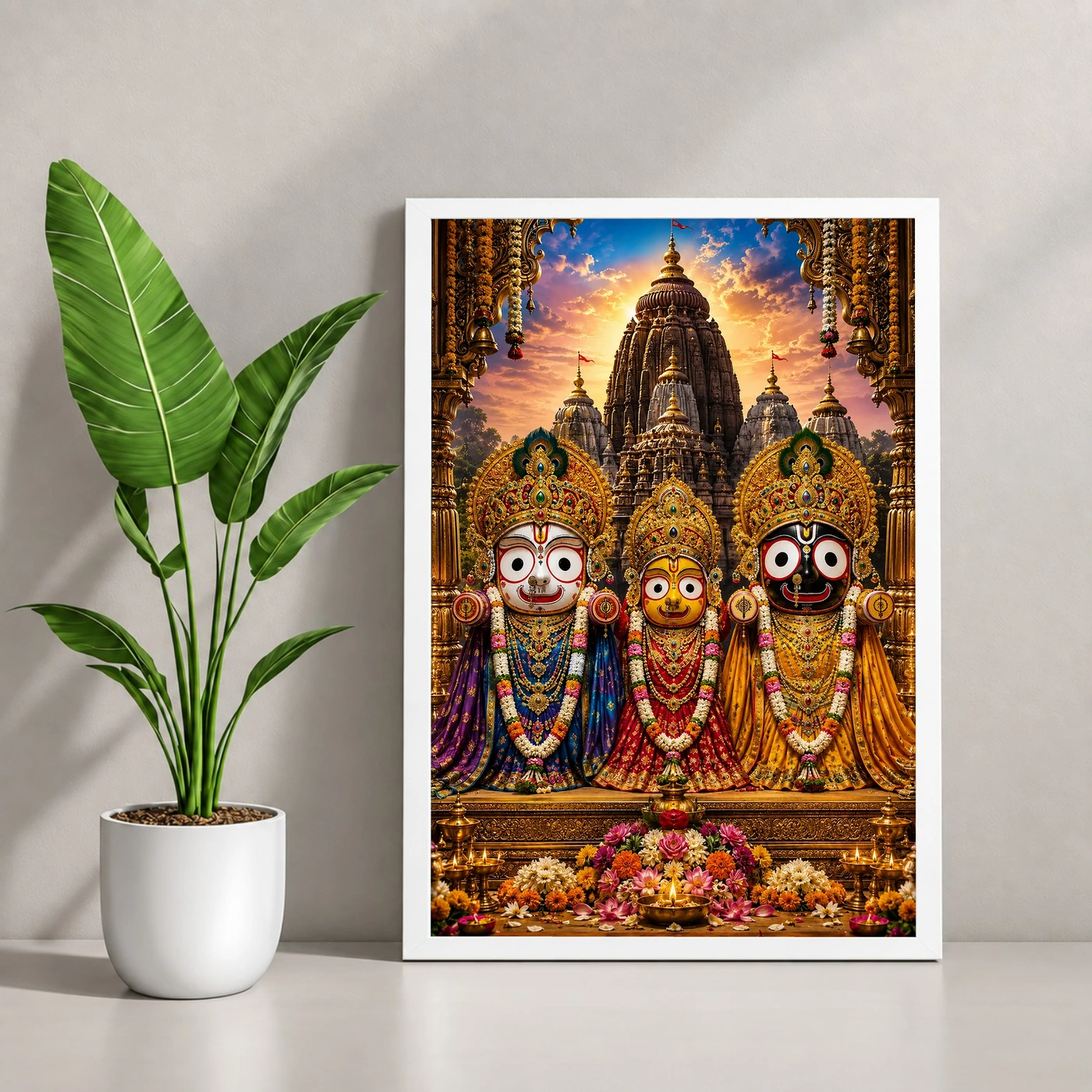 Jagannath Trinity Royal Jewel-Toned Portrait Photo Frame, view 4